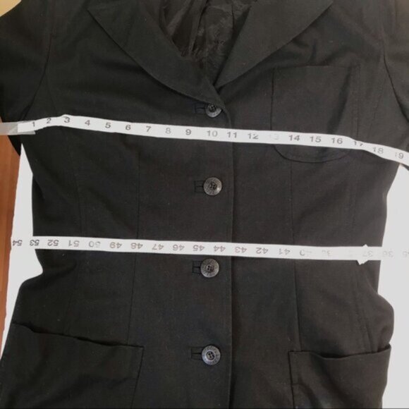 TeenFlo Paris Vintage Y2K Minimalist Stretch Jacket Blazer Cotton Pockets Button - Picture 10 of 12